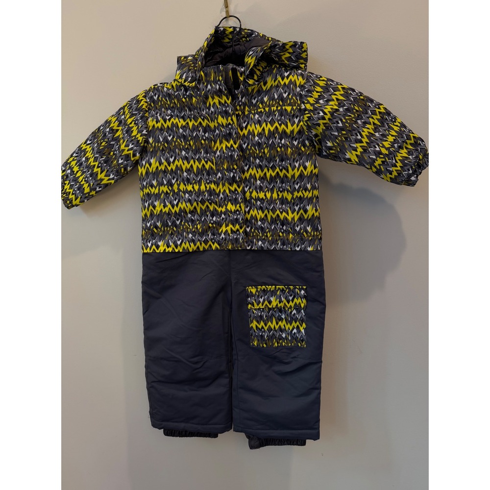 Iceburg Outerwear Toddler Snow Suit Yellow Gray Zig Zag One Piece 18M